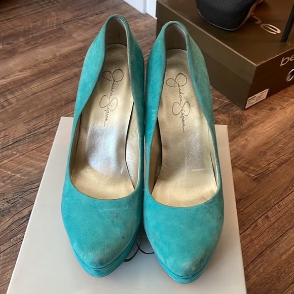Teal Jessica Simpson Heels - Picture 3 of 5